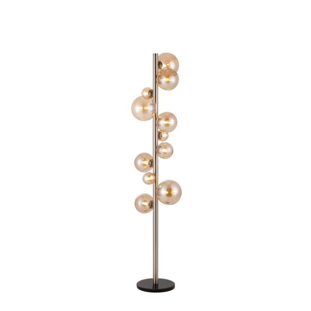 Marshall Floor Lamp, 11 Light G9, Satin Nickel, Amber Plated Glass - image 1