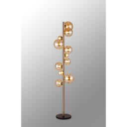 Marshall Floor Lamp, 11 Light G9, Satin Nickel, Amber Plated Glass - thumbnail 3