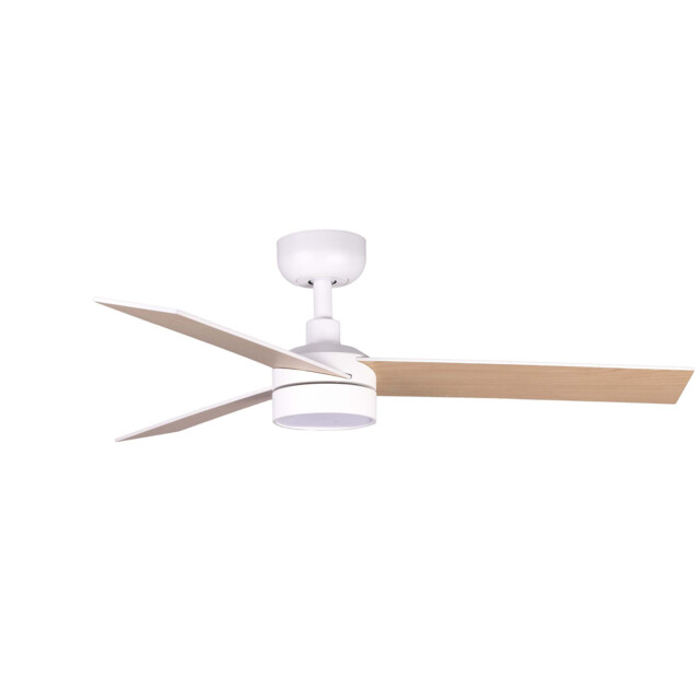 Rudder 106cm LED Ceiling Fan Matt White, Ash Blade, 3 Blade Reversible - image 1