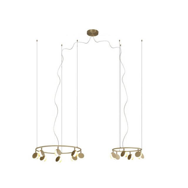 Shell 8+6 Light Pendant, Round, 70W LED, 3000K, 3710lm, Gold, 3yrs Warranty - image 1