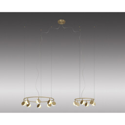 Shell 8+6 Light Pendant, Round, 70W LED, 3000K, 3710lm, Gold, 3yrs Warranty - thumbnail 2