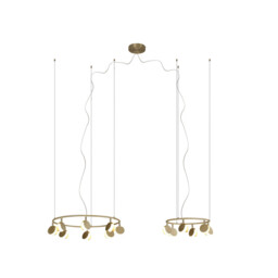 Shell 8+6 Light Pendant, Round, 70W LED, 3000K, 3710lm, Gold, 3yrs Warranty - thumbnail 1