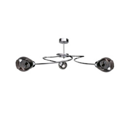 Zahra Multi Arm Semi Flush Ceiling Light Silver, 67cm, 3x E27
