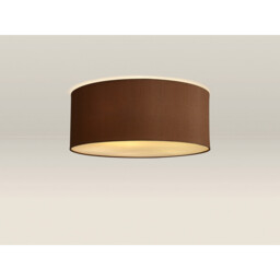 Baymont White 5 Light E27 Flush Ceiling Fixture With 50cm x 20cm Dual Faux Silk Shade, Raw Cocoa/Grecian Bronze - thumbnail 2