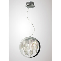 Geo Pendant Black Shade 9 Light G4 Polished Chrome/Crystal, NOT LED/CFL Compatible - thumbnail 2