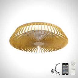 Himalaya LED Dimmable Ceiling Light & 35W DC Fan, Remote Control, APP & Alexa/Google Voice Control, Wood - thumbnail 3