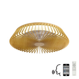 Himalaya LED Dimmable Ceiling Light & 35W DC Fan, Remote Control, APP & Alexa/Google Voice Control, Wood - thumbnail 1