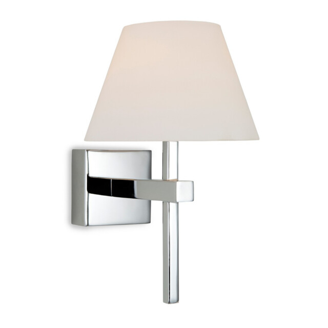 Fabio 1 Light Bathroom Wall Light Chrome, Opal Glass IP44, G9