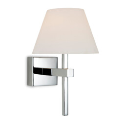 Fabio 1 Light Bathroom Wall Light Chrome, Opal Glass IP44, G9