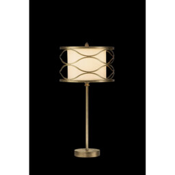 Milton Table Lamp E27 Aged Gold, Cream Fabric Shade - thumbnail 3