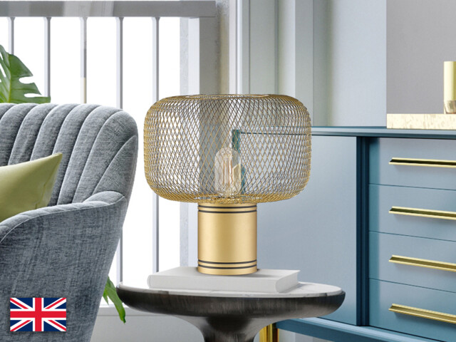 Osiris Globe Table Lamp Gold Paint E27 - image 1