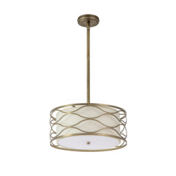 Milton Ceiling Pendant, Convertible To Semi Flush 5 Light E14 Aged Gold, Cream Fabric Shade - thumbnail 5