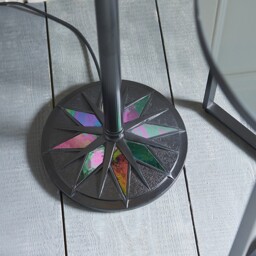 Astoria 1 Light Floor Lamp Uplighter Black, Tiffany Style Glass, E27 - thumbnail 5