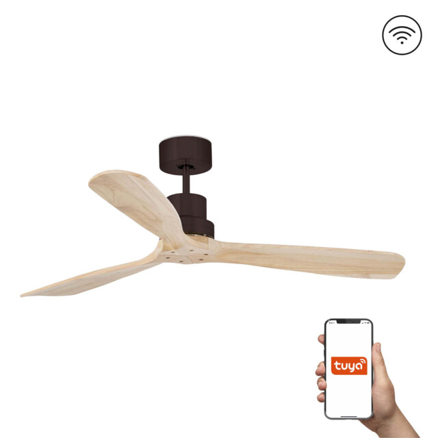 Lantau 132cm Smart Ceiling Fan Brown - Pine Blades - image 1