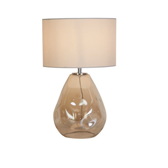 Devon Table Lamp, Champagne Punched Glass with Off White - image 1