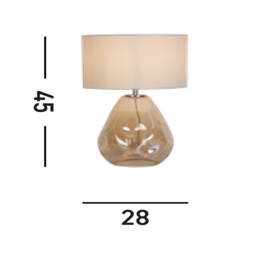 Devon Table Lamp, Champagne Punched Glass with Off White - thumbnail 5