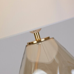 Devon Table Lamp, Champagne Punched Glass with Off White - thumbnail 3