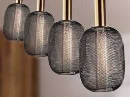 Micrón Bar Pendant Ceiling 4 Light Gold, Black LED 3000K - thumbnail 2