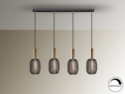 Micrón Bar Pendant Ceiling 4 Light Gold, Black LED 3000K - thumbnail 5