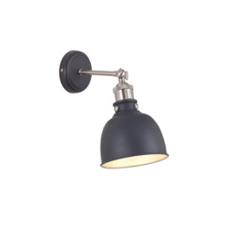 Carmel Adjustable Wall Lamp, E27, Graphite, Satin Nickel, Silver