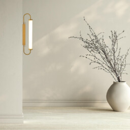 Zambelis Integrated Led Wall Lamp Brushed Brass-Opal Glass LED 3000K Dimmable - thumbnail 2