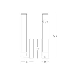Astris Integrated Led Wall Lamp Brushed Coffee LED 3000K Dimmable - thumbnail 2