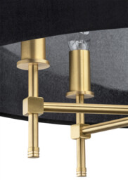 Abbano Cylindrical Pendant Ceiling 5 Light Black, Brushed Brass - thumbnail 3