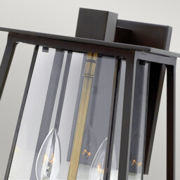 Walker 2 Light Large Outdoor Wall Lantern Bronze IP44, E14 - thumbnail 3