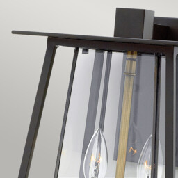Walker 2 Light Large Outdoor Wall Lantern Bronze IP44, E14 - thumbnail 5
