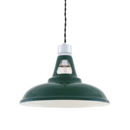 Vienna Industrial Dome Pendant, Chrome, Racing Green