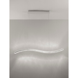 Aurelia Integrated LED Pendant Ceiling Light Chrome Metal, Crystal LED 40W 3351Lm 3500K - thumbnail 3