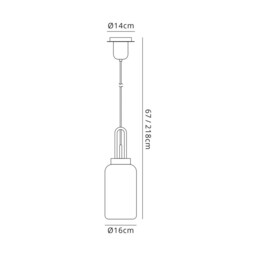 Yorktown 1 Light Ceiling Pendant E27 With 30cm Cylinder Glass, Black Chrome, Matt Black, Smoked, Clear - thumbnail 2