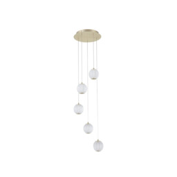 Allure 5 Light Cluster Light-Drop Celling Pendant Satin Brass & Clear Acrylic - thumbnail 2