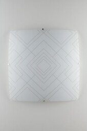 Vector Decorative Flush Ceiling Light, Glossy White Glass, E27