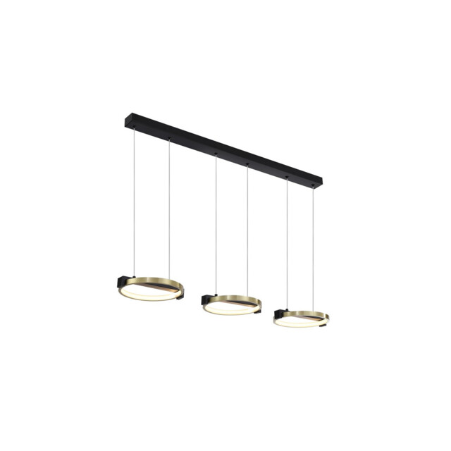 Aerial 3 Light LED Bar Celling Pendant, Gold and Black Metal - image 1