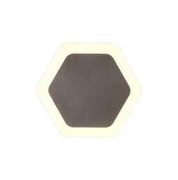 Altona Magnetic Base Wall Lamp, 12W LED 3000K 498lm, 15, 19cm Horizontal Hexagonal Centre, Coffee, Acrylic Frosted Diffuser - thumbnail 5