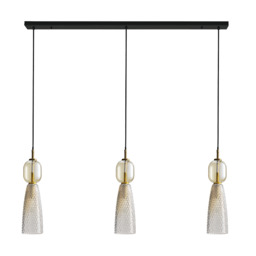 Elyra Bar Pendant Ceiling Light Black-Antique Brass 3ΧΕ14