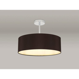 Baymont 45cm Polished Chrome 3 Light E27 Semi Flush Fixture, With 4cm x 15cm Faux Silk Shade, Black - thumbnail 2