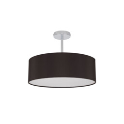 Baymont 45cm Polished Chrome 3 Light E27 Semi Flush Fixture, With 4cm x 15cm Faux Silk Shade, Black - thumbnail 5
