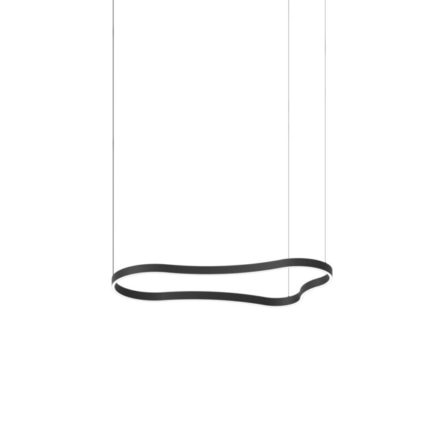 Waves 125cm Integrated LED Pendant Ceiling Light Black 3000K