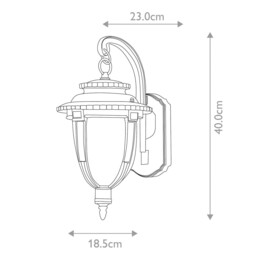 St Louis 1 Light Outdoor Medium Wall Lantern Light Weathered Bronze IP44, E27 - thumbnail 5