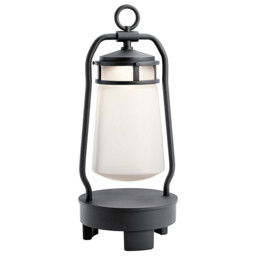 Lyndon Integrated LED Outdoor Portable Bluetooth Speaker Lantern, UK Plug, Textured Black, IP44