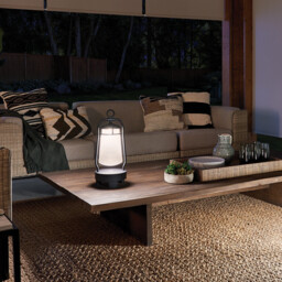 Lyndon Integrated LED Outdoor Portable Bluetooth Speaker Lantern, UK Plug, Textured Black, IP44 - thumbnail 5