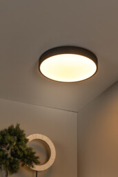 Unar Modern Flush Ceiling Light - Ø 39.5cm- LED Dim. - 1x24W 2700K - 3 StepDim - Black - thumbnail 5