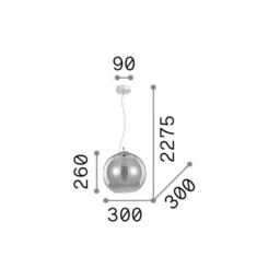 Nemo 30cm Dome Pendant Ceiling Light Shaded Chrome 1x E27 - thumbnail 2