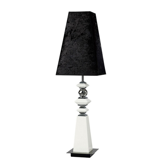 (DH) Galata Table Lamp E27 Black Suede Shade White/Crystal, NOT LED/CFL Compatible - image 1
