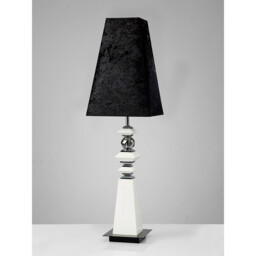 (DH) Galata Table Lamp E27 Black Suede Shade White/Crystal, NOT LED/CFL Compatible - thumbnail 2
