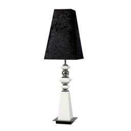 (DH) Galata Table Lamp E27 Black Suede Shade White/Crystal, NOT LED/CFL Compatible - thumbnail 1