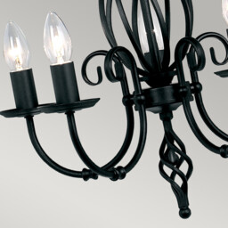 Artisan 5 Light Chandelier Black Finish, E14 - thumbnail 5