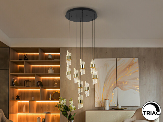 Iliada Cluster Pendant Ceiling 9 Light Black, Gold LED 3000K - image 1